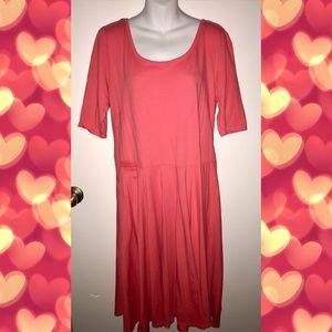 Lularoe Nicole Dress Coral 3X
